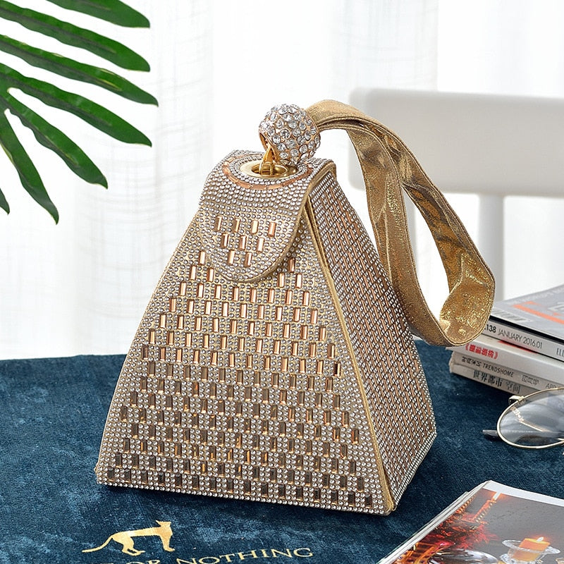 women bag diamonds clutches evening bag wedding small bag tote purse gold  pouch | eBay
