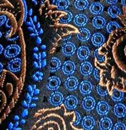 Men's Silk Necktie | Pocket Square | Woven Cufflink Set Blue/Gold